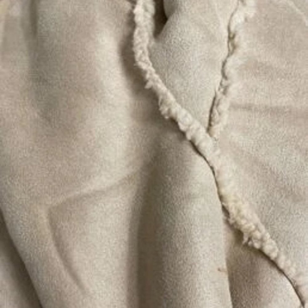 MODERN CHiC KHAKI DOUBLE BREASTED FAUX SUEDE TEDDY COAT - Picture 8 of 9